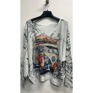 L42 Loowie Van Multicolor Round Printed Sweater One Size